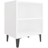  Noćni ormarić s metalnim nogama bijeli 40 x 30 x 50 cm | Eponuda.com
