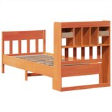 vidaXL Posteljni okvir brez vzmetnice voščeno rjav 100x200 cm borovina | Shoptok.si