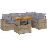 vidaXL 6-dijelni set vrtnih sofa s jastucima bež od poliratana | shoptok.hr