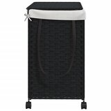  Košara za rublje s kotačima crna 60 x 35 x 60,5 cm od ratana | shoptok.hr
