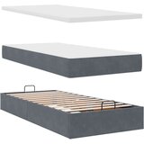 vidaXL Otomanski posteljni okvir z vzmetnicami siv 180x200cm žamet | Shoptok.si