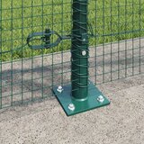 vidaXL Varjena žična ograja s 13 flanšnimi stebri Zelena 0.8x100 m Jeklo | Shoptok.si