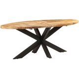 vidaXL blagovaonski stol ovalni 200 x 100 x 75 cm od grubog drva manga | shoptok.hr