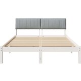  Kovinska posteljna konstrukcija z vzglavjem Bela in svetlo siva, (5000084161) | Shoptok.si