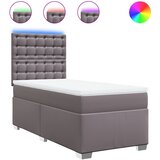  s oprugama i madracem sivi 90 x 190 cm od umjetne kože | shoptok.hr