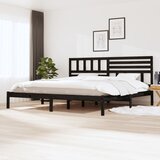  Okvir za krevet od masivne borovine crni 200 x 200 cm | shoptok.hr