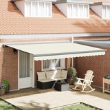  Skrovita tenda Krem i Siva 400 × 300 cm Platno i Aluminij | shoptok.hr