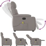 vidaXL Električni masažni naslanjač taupe blago | Shoptok.si