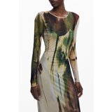 Desigual WOMEN&#39;S LONG DRESS GREEN Cene