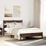 vidaXL Metalni okvir kreveta bez madraca smeđi hrast 120x200 cm | shoptok.hr