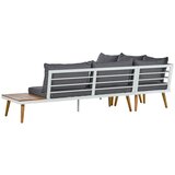 Beldano lounge garnitura madeira, bela, siva, les akacije | Shoptok.si
