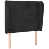  Uzglavlje s ušima crno 93x23x118/128 cm baršunasto | shoptok.hr
