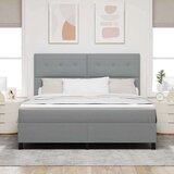 Box Boxspring postelja z vzmetnico & LED svetlobo Svetlo siva 180x200 cm Tkanina, (22067372) | Shoptok.si