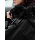 DStreet Kurtka damska SOFTREBEL skórzana z futerkiem czarna | shoptok.hr