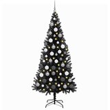 vidaXL Umetna božična drevesa z LED lučmi Črna 180 cm PVC, (5000043532) Cene