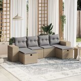 vidaXL 6-dijelni set vrtnih sofa s jastucima bež od poliratana | shoptok.hr