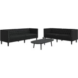 vidaXL Komplet Chesterfield kavčev 2-delna črno umetno usnje Cene