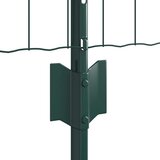 vidaXL Evropska ograja s 5 U-postavljalci, zelena, 0.8x10 m jeklo | Shoptok.si