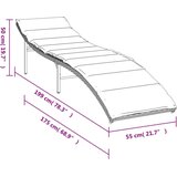  Ležaljka za sunčanje s jastukom crna 55 x 199 x 50 cm poliratan | shoptok.hr
