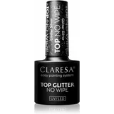 Claresa UV/LED Top Glitter No Wipe završni gel lak za nokte svjetlucavi nijansa Glitter Silver 5 g