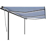 vidaXL Ročno zložljiva tenda z LED lučkami 6x3 m modra in bela, (20743087)