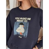DStreet Bluza damska oversize z nadrukiem GOOSHY granatowa | Shoptok.si