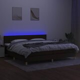  box spring s madracem LED tamnosmeđi 200x200 cm tkanina | shoptok.hr