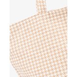 Shelvt Beige and white checkered beach bag | Shoptok.si