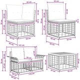  Zunanja garnitura za sedenje 7 pcs Naravna in krem bela, (5000270281) | Shoptok.si