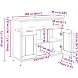  Kreveta Crni hrast 100 x 35 x 80 cm Konstruirano drvo | shoptok.hr