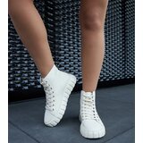 Gemre Beige long leather sneakers Carassai | Shoptok.si