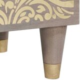 vidaXL Nočna omarica Siva 40 x 33 x 46 cm trden mangov les | Shoptok.si