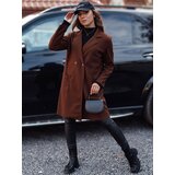 DStreet Płaszcz damski oversize LINNORE gładki długi czekoladowy | shoptok.hr