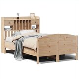 vidaXL Krevet s regalom za knjige bez madraca 135x190 cm od borovine | shoptok.hr