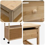  Kuhinjska Kolica s Kotačima Prirodna 59,5 x 36 x 82 cm Bambus | shoptok.hr