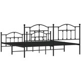 Metalni okvir kreveta uzglavlje i podnožje crni 200x200 cm | shoptok.hr