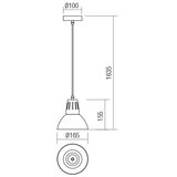  Redo 01-1279 - Visilica na sajli PEEP, 1xE27/42W/230V, prečnik 16,5 cm, crni | Eponuda.com
