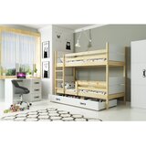 Molarem Home Drveni dječji krevet na kat JACEK s ladicom - 200x90 cm - svijetlo drvo i bijelo Cijene