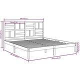  Posteljni okvir črn iz trdnega lesa 200x200 cm, (20647790) | Shoptok.si