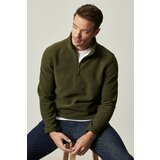 AC&Co / Altınyıldız Classics Men's Khaki Anti-pilling Anti-Pilling Standard Fit Bato Collar Cold-Proof Fleece Sweatshirt. cene