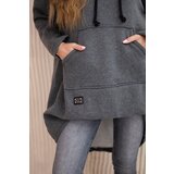 Kesi Padded sweatshirt with a long back and a graphite hood | shoptok.hr