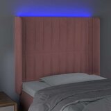  Posteljno vzglavje roza 83x16x118/128 cm žamet | Shoptok.si