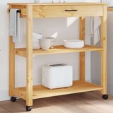vidaXL Kuhinjska kolica MONZA 84 x 40 x 90 cm od masivne borovine | shoptok.hr