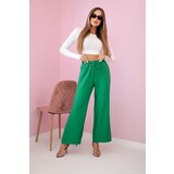 Kesi Włoski Viscose wide-leg trousers light green | shoptok.hr
