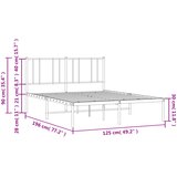 Metalni okvir za krevet s uzglavljem bijeli 120 x 190 cm | shoptok.hr
