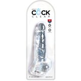 King Cock Clear 8 - pripenjalni, testisni dildo (20 cm) Cene