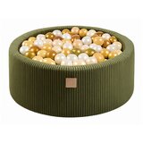 MeowBaby Bazen s kaki korduroj lopticama 90x90x30 cm Montessori - | shoptok.hr