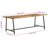  Blagovaonski stol 200x100x75 cm masivno drvo manga | shoptok.hr