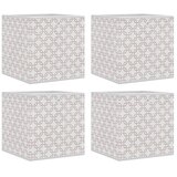 vidaXL Škatle za shranjevanje 4 kosi krem 32x32x32 cm blago | Shoptok.si