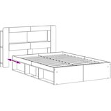  Okvir kreveta s pohranom s uzglavljem Siva Sonoma 140 x 190 cm | Eponuda.com